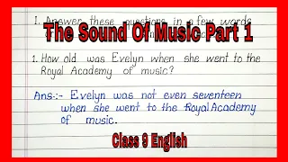 The Sound of Music | Part 1 | Evelyn Glennie | Class 9 | Question Answer |