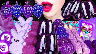 ASMR PURPLE DESSERTS *GRAPE JELLY, BUBBLE GUM, TANGHULU, MARSHMALLOW, CHOCOLATE Eating SOUNDS 먹방