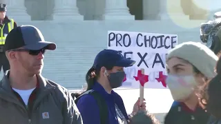 Abortion protesters gather outside Supreme Court