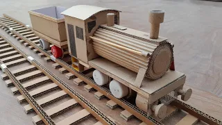 how to make steam locomotive (engine) 🚂 with cardboard