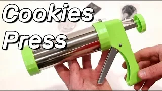 Shule Cookie Press Gun Kit for DIY Biscuit Maker and Decoration w/ Stainless Steel Cookie discs