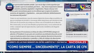 N9 FEDERAL - “COMO SIEMPRE … SINCERAMENTE”, LA CARTA DE CFK - NACIONALES