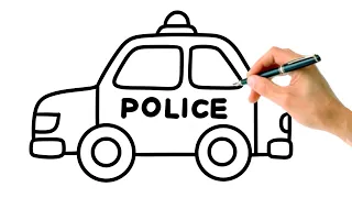 How To Draw A Police Car 🚓 Easy Tutorial For Kids ✨