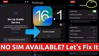 iOS 16.1 NO SIM AVAILABLE in iPhone 🔥 How to Fix?