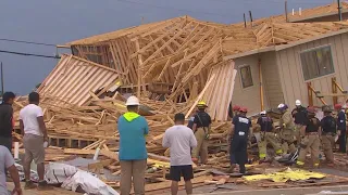 Teen worker killed when houses under construction collapse in Magnolia during severe storm