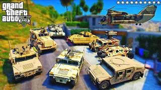 GTA 5 - Franklin Stealing United States Military Vehicles ! (Real Life Cars #74)