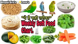 Budgies weekly soft food schedule//Bhopali Bird's Lover's