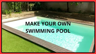 Make your own swimming pool long version. How to build in concrete block to shutter and pvc liner...
