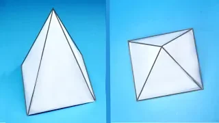 How to make a square paper pyramid? ||| DIY geometric shapes