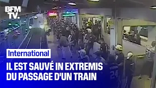 Cet homme a été sauvé in extremis du passage d'un train