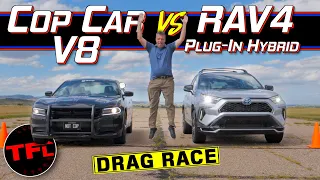 The Ultimate Sleeper: Is The Toyota RAV4 Prime Faster Than a V8 Police Car? Drag Race & Roll Race