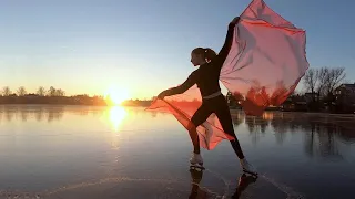 Sunset figure skating in Russia