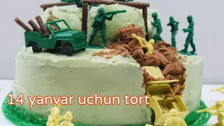 14 yanvar uchun tort bezatish/ vatan himoyachilari kuni bayrami uchun har xil tortlar tòplami