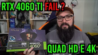 RTX 4060 TI FAIL ? Testes em Quad HD e 4k !