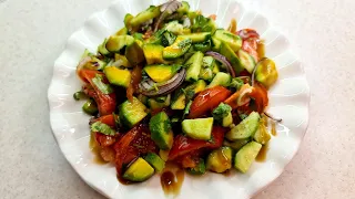 Простой Овощной салат с авокадо. Avocado salad .Салат с авокадо.