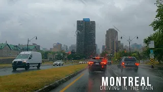 [ 4K Video ] Rainy Day Driving From Aunstic Cartierville to Montreal downtown