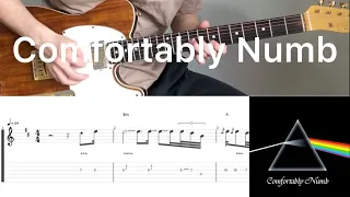 Pink Floyd - Comfortably Numb (guitar solo cover with tabs & chords)