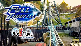 2024 Full Throttle Roller Coaster On Ride Front Seat 4K POV Six Flags Magic Mountain