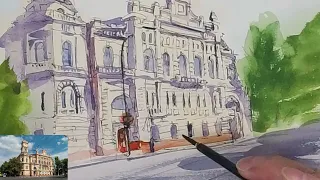 Городские зарисовки акварелью / Urban Sketching in Watercolor.