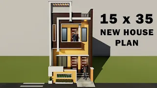 small 3D design,3D 15*35 makan ka naksha,15x35 house plan,15 by 35 elevation design,3D ghar