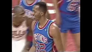 Michael Jordan vs. John Salley (Block, Hard Foul, Poster, Clinching Dunk)