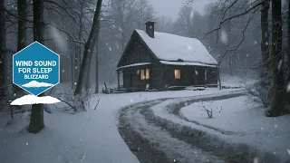 ❄️ Blizzard | Winds Sounds for Sleep at Log Cabin