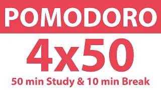 Pomodoro Tekniği | 4 x 50 Dakika | 50 dk Ders & 10 dk Mola | Pomodoro Sayacı | Alarmlı | Müziksiz