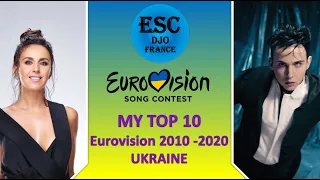 My top 10 - Eurovision Ukraine (2010 - 2020)