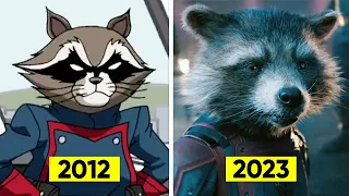 Evolution of Rocket Raccoon in Movies & TV (2010-2023)