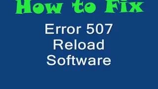 How  fix error 507 on blackberry bold 9900