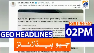 Geo Headlines 02 PM | 21st October 2020