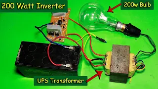 12v to 220v 200 Watt Inverter From Old UPS Transformer