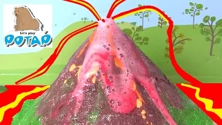 Видео для Детей! Erupting Volcano ИЗВЕРЖЕНИЕ Вулкана Своими Руками. Игрушки и Игры для Мальчиков