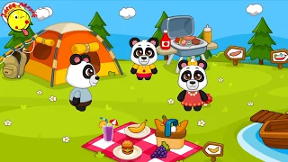 Kempingezés a Panda családdal - camping játékmesék
