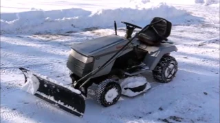 Craftsman 42 in snow plow, and David Bradley tractor plowing snow Jan.2017