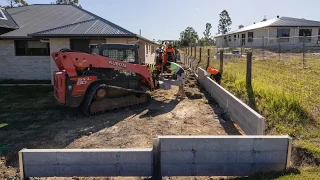 Building a concrete sleeper retaining wall | Urban Retaining Walls & Landscaping