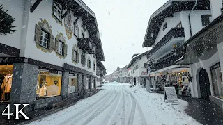 Oberstdorf, Christmas Walk in Heavy Snowfall, Most Beautiful Market in the Allgäu, Winter ASMR 4K