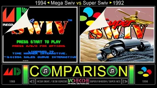 [4k50fps] Mega SWIV vs Super SWIV (Mega Drive vs SNES) Side by Side Comparison | VCDECIDE