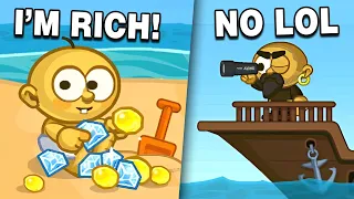 Defending my Treasure from PIRATES! (Raft Wars - Flash Game)