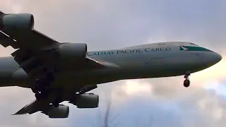 RARE Cathay Cargo B747-8F landing at Heathrow (Old Livery!!) | B-LJK | 17/12/24