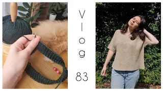 Vlog 83 Готова футболка из буретного шёлка || Три шапки в процессе || Продвижение по пледу