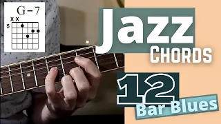 12 Bar Blues CHORD Shapes - Quick Jazz Guitar Lesson (free pdf)