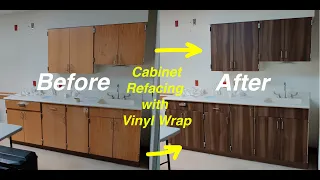How To Reface Cabinet Doors With Vinyl Wrap