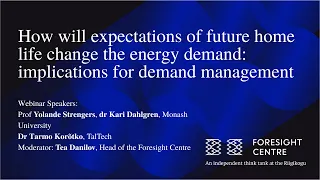 Webinar "How will expectations of future home life change the energy demand"