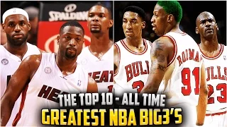 THE 10 GREATEST BIG 3s IN NBA HISTORY! Michael Jordan! LeBron James! DURANT?