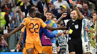 Fight Scene in ARG Vs NED World Cup Match and Red Card to Denzel Dumfries