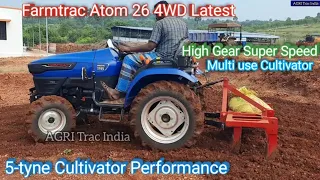 Farmtrac Atom 26 mini Tractor Cultivator Performance | Farmtrac 26hp Tractor Cultivator Performance