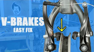 How To Fix Bike V Brake Pads Rubbing On One Side