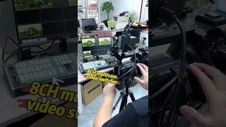 Wireless transmission sysetm device live streaming with Zoomking 8CH multi camera video switcher.