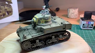 Tamiya 1/35 M3 Stuart light tank model build.